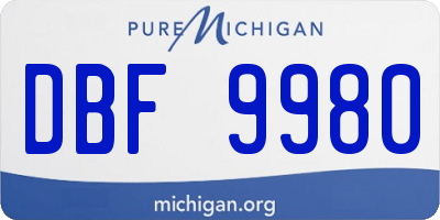 MI license plate DBF9980