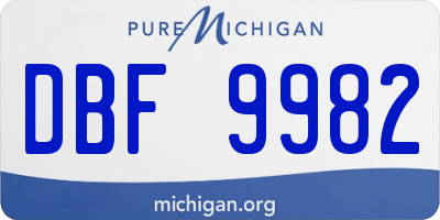 MI license plate DBF9982