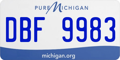 MI license plate DBF9983