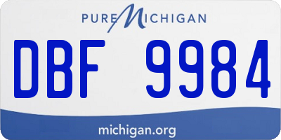 MI license plate DBF9984