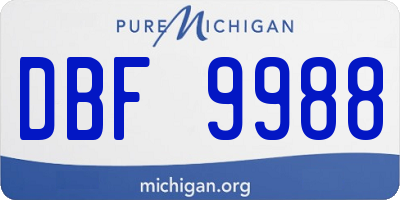 MI license plate DBF9988