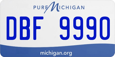MI license plate DBF9990