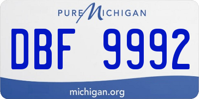 MI license plate DBF9992