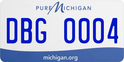 MI license plate DBG0004