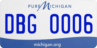 MI license plate DBG0006