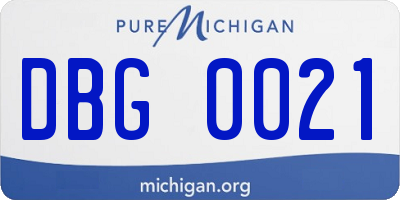 MI license plate DBG0021
