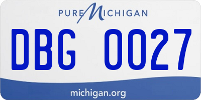MI license plate DBG0027