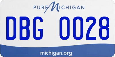 MI license plate DBG0028