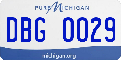 MI license plate DBG0029