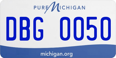 MI license plate DBG0050