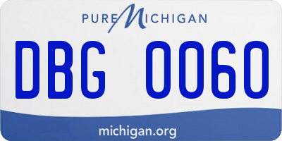 MI license plate DBG0060