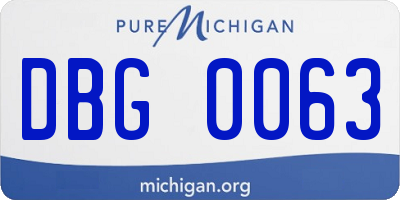 MI license plate DBG0063