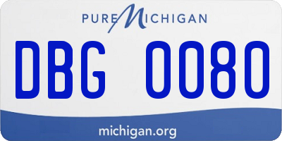 MI license plate DBG0080
