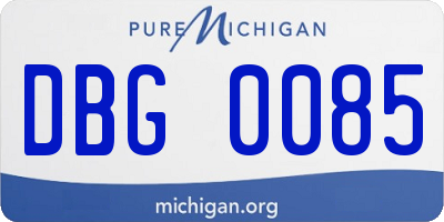 MI license plate DBG0085