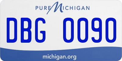 MI license plate DBG0090
