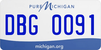 MI license plate DBG0091