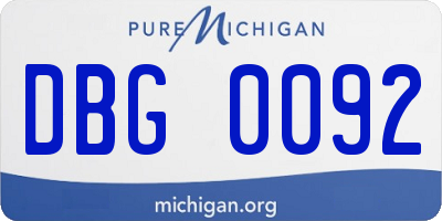 MI license plate DBG0092