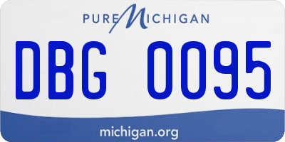MI license plate DBG0095