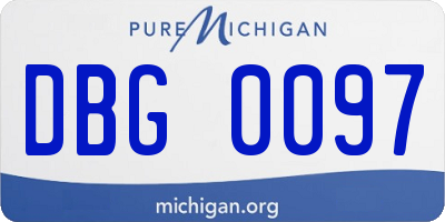 MI license plate DBG0097