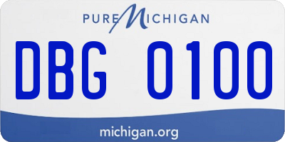 MI license plate DBG0100
