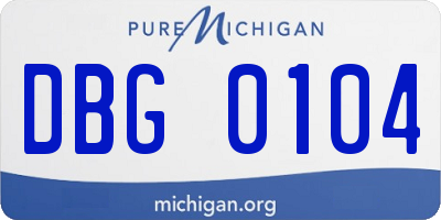 MI license plate DBG0104