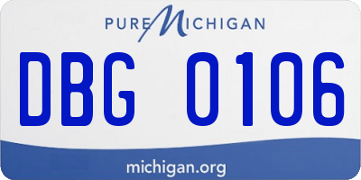 MI license plate DBG0106