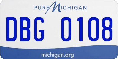 MI license plate DBG0108