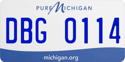 MI license plate DBG0114