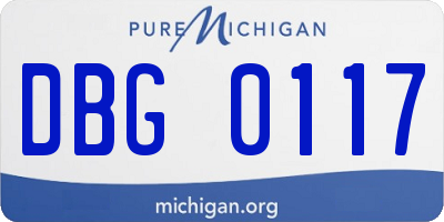 MI license plate DBG0117