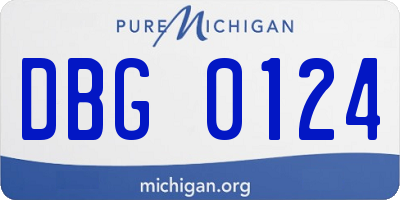 MI license plate DBG0124