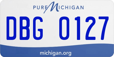 MI license plate DBG0127