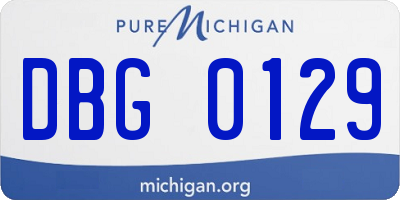 MI license plate DBG0129
