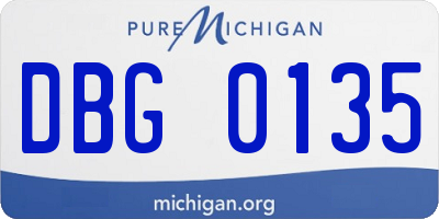 MI license plate DBG0135
