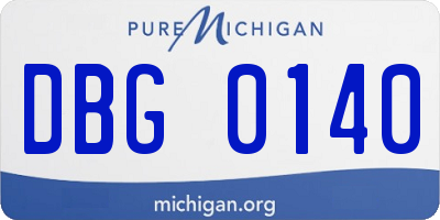 MI license plate DBG0140
