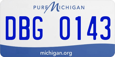 MI license plate DBG0143