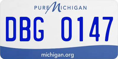 MI license plate DBG0147