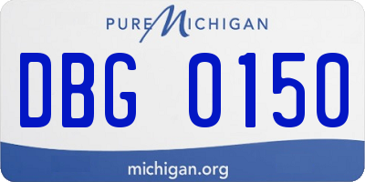MI license plate DBG0150
