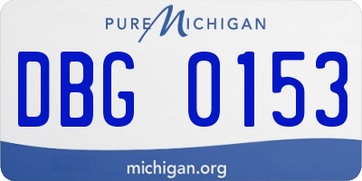 MI license plate DBG0153