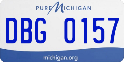 MI license plate DBG0157