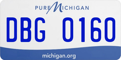 MI license plate DBG0160