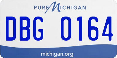 MI license plate DBG0164