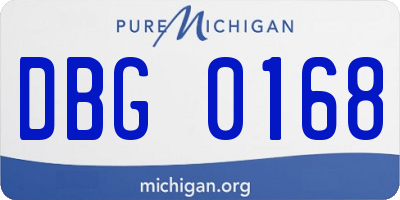 MI license plate DBG0168
