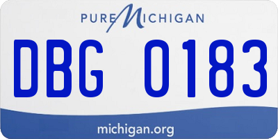 MI license plate DBG0183