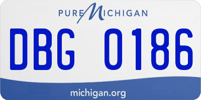 MI license plate DBG0186