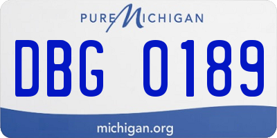 MI license plate DBG0189