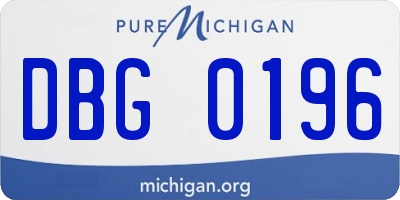 MI license plate DBG0196