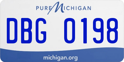 MI license plate DBG0198