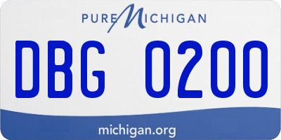 MI license plate DBG0200