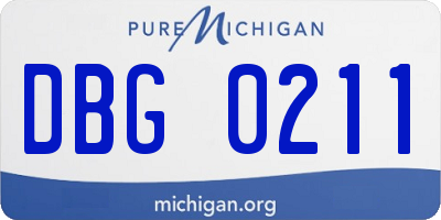 MI license plate DBG0211
