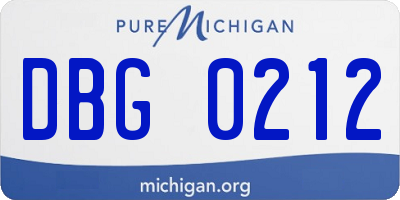 MI license plate DBG0212